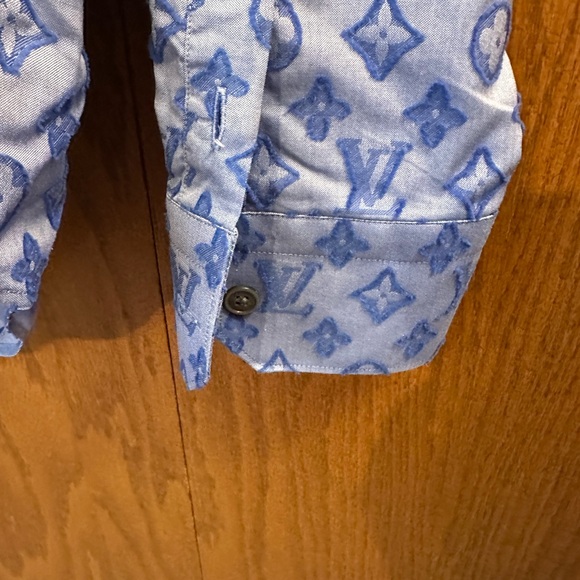 Louis Vuitton Blue Monogram Dress Shirt - Picture 5 of 9
